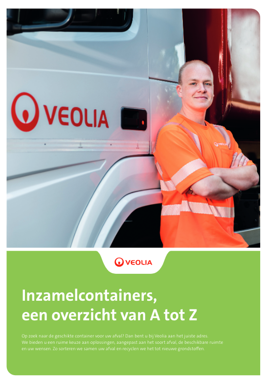 Voorzijde brochure Inzamelcontainers, een overzicht van A tot Z